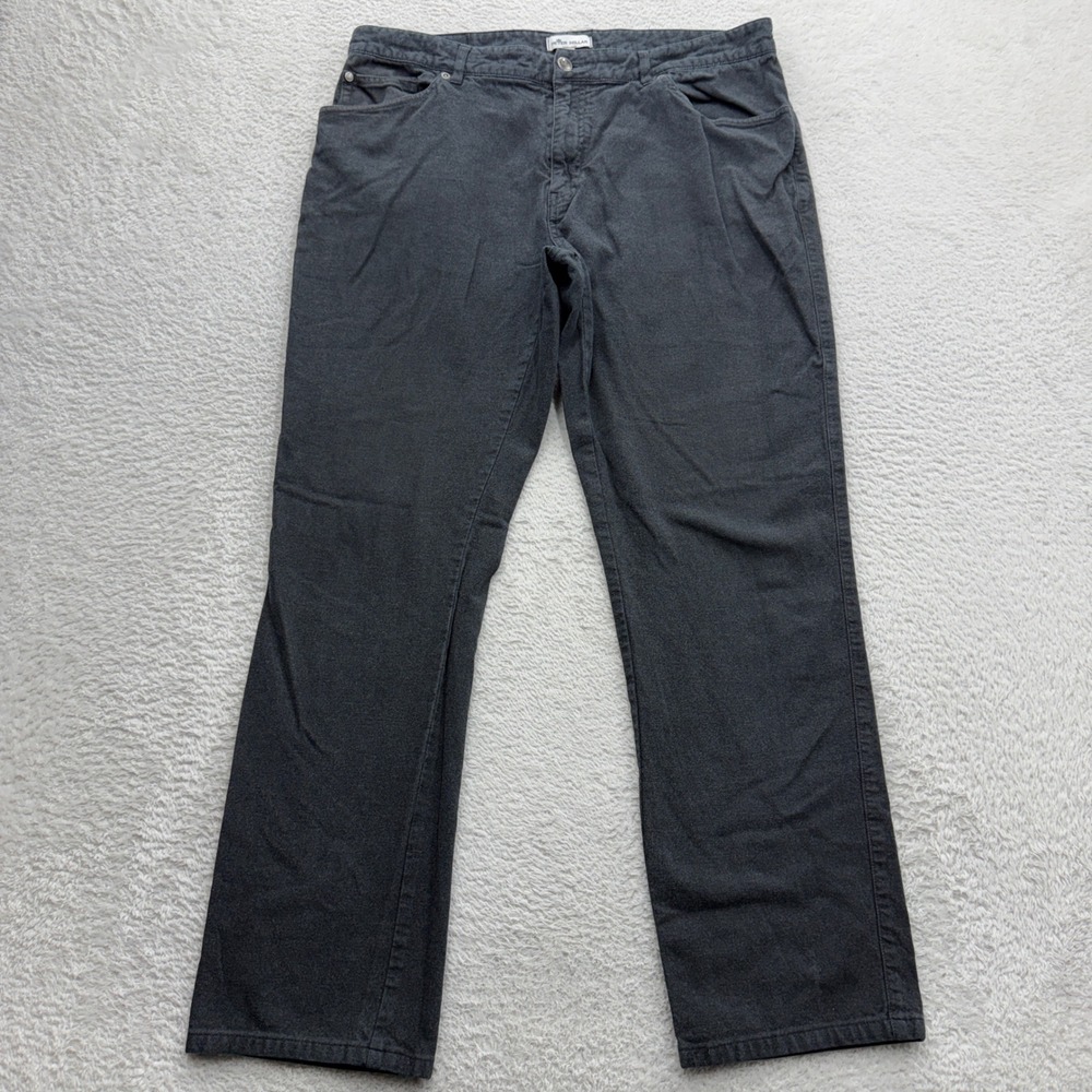 Peter Millar Mens 38 Charcoal Gray Cotton Stretch Five-Pocket Straight Leg Pants
